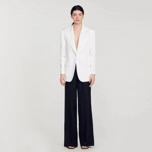Sandro Alicia Oversized White Blazer